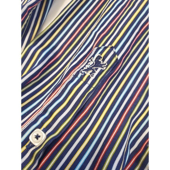 BUGATCHI MULTICOLORED STRIPED 100% COTTON SPORT SHIRT MINT COND. SZ XL - Picture 5 of 14